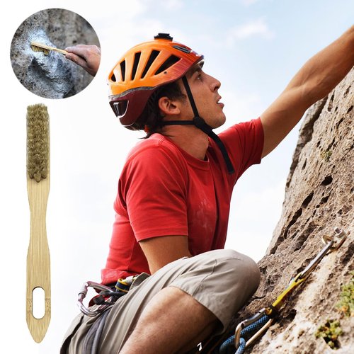 LEAQU Bouldering Brush with Thick Ultra Durable Boar's Hair Bristles,Perfect Rock Climbing Brushes for Rock Climbing Holds on Climbing Wall as Climbing Chalk Brush Indoor or Outdoor H