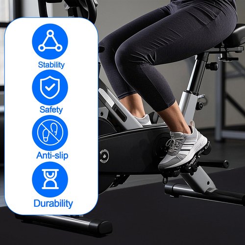 Ellipse Leg Exerciser Mat, 24x15 inch Non-Slip Workout Mat for Under Desk Elliptical Machines Durable Rubber Exercise Equipment Foot Pedal for Office Home Floor Protection
