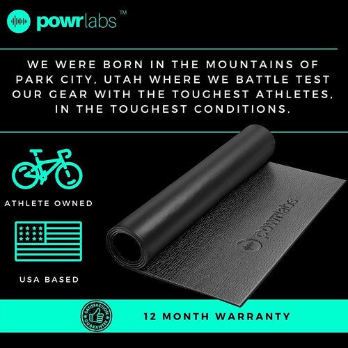 Powr Labs Bike Trainer Mat Compatible with Peloton Bike – Stationary Cycling Floor Pad for Treadmill, Exercise Equipment & Gym Use – Protects Carpet & Hardwood Floors, Indoor Trainer Accessory
