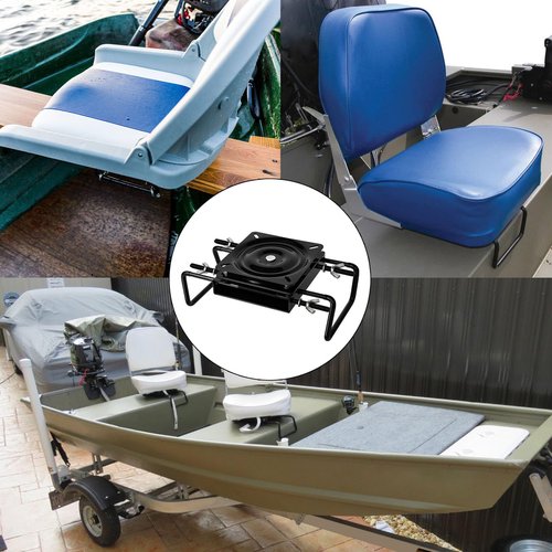 Boat Seat Swivel Base Mount,Boat Seat Pedestal Mount Clamp on with Swivel for Jon/Fishing/Kayak/Bass/Skiff with Bench,Clamp Adjusts from 7 1/2 to 20 inches,Powder-Coated Galvanized Steel