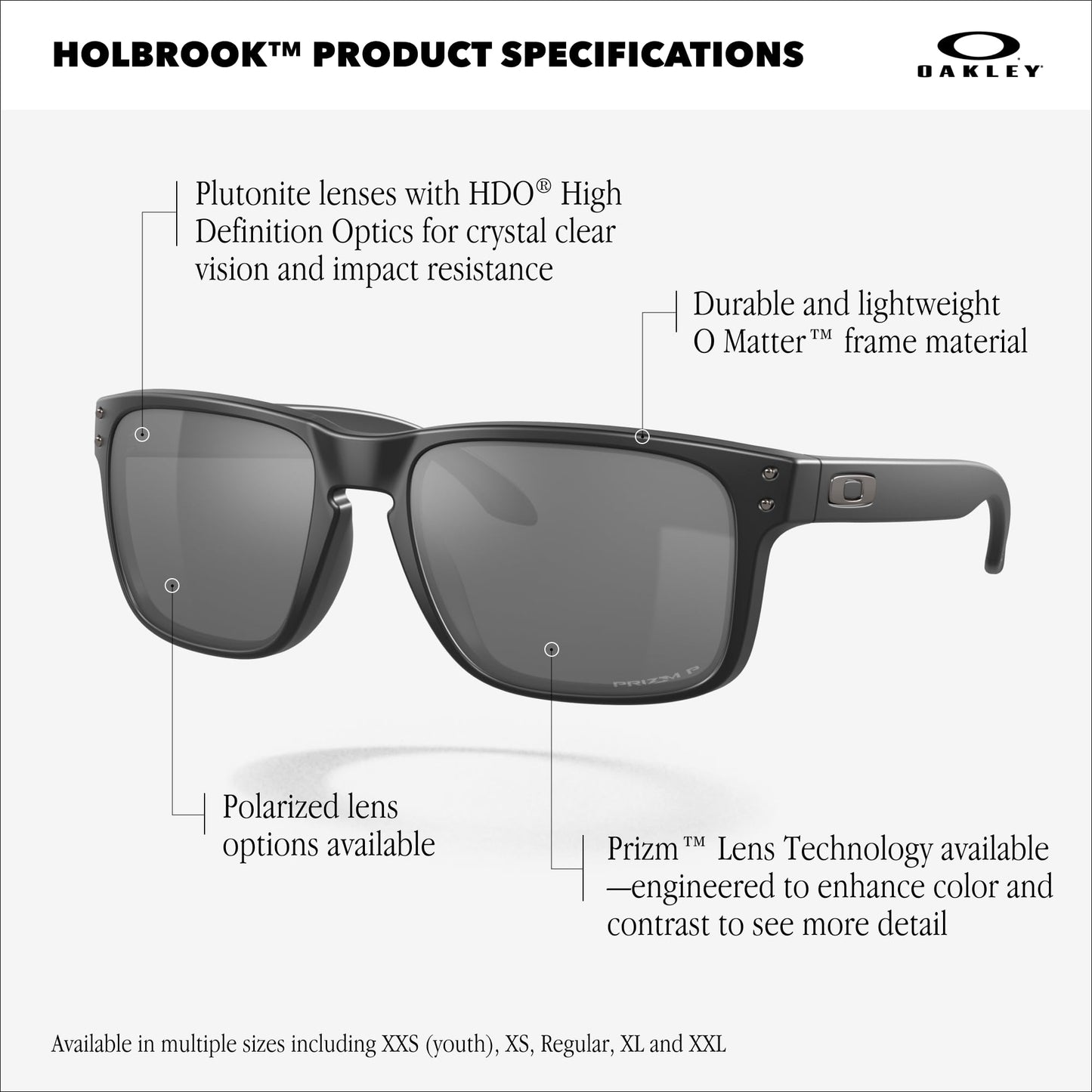 Oakley OO9102 Holbrook Sunglasses, Matte Black/Prizm Ruby Lens, 57mm