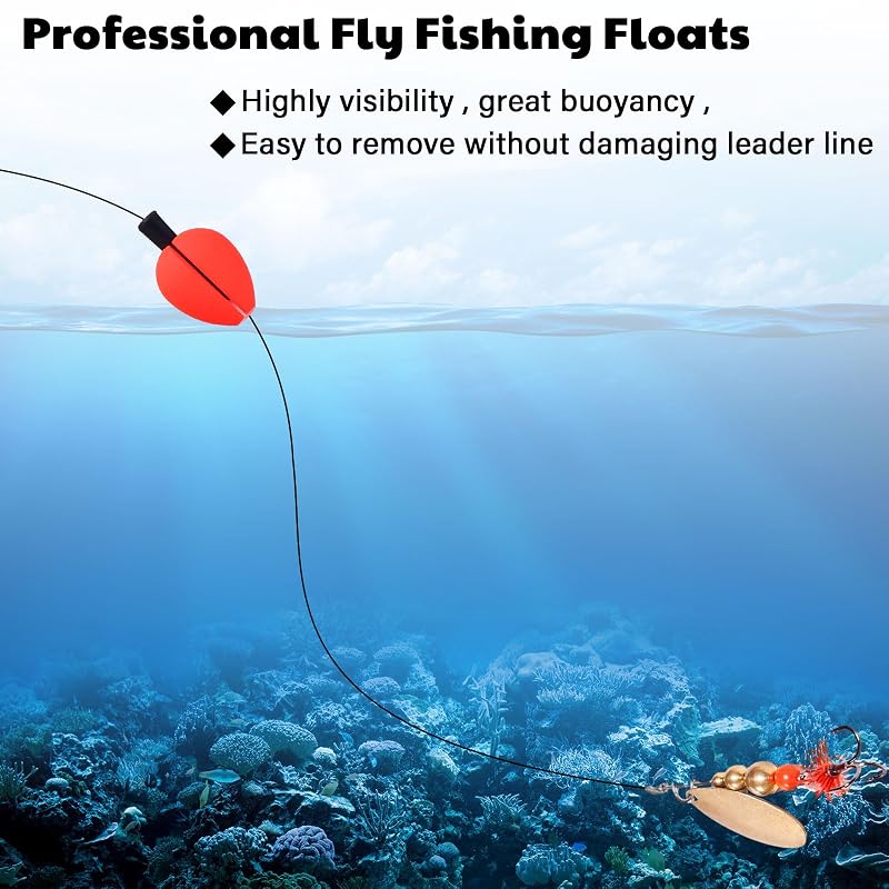 Trout Float Foam Teardrop Strike Indicators - 30 Pcs in Red, Green, Yellow - ShinyRelief