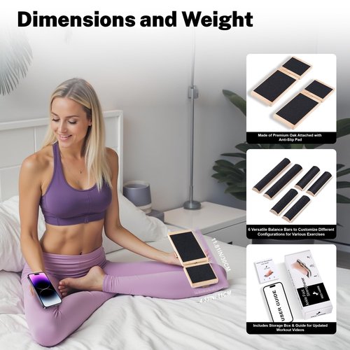 Adjustable Ankle Balance Board with 2 Single Leg Balance Boards and 6 Balance Bars, Versatile Ankle Strengthener for Stability, Rehab & Pain Relief
