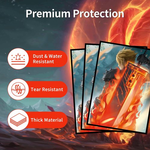 MTG Card Sleeves(Fantasy) Magic The Gathering Card Sleeves Art Sleeve Deck Protector, Clear Front & Matte Back, Smooth Shuffle