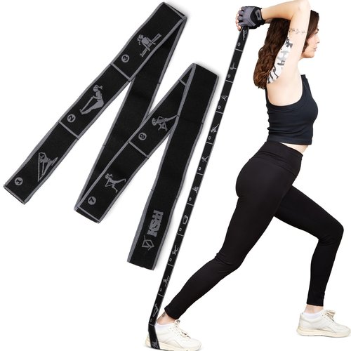 KSDD Yoga Strap with Loops for Stretching – Multi-Loop Flexibility Trainer & Physical Therapy Strap Stretch Band, Leg Stretcher & Pilates Stretching Equipment