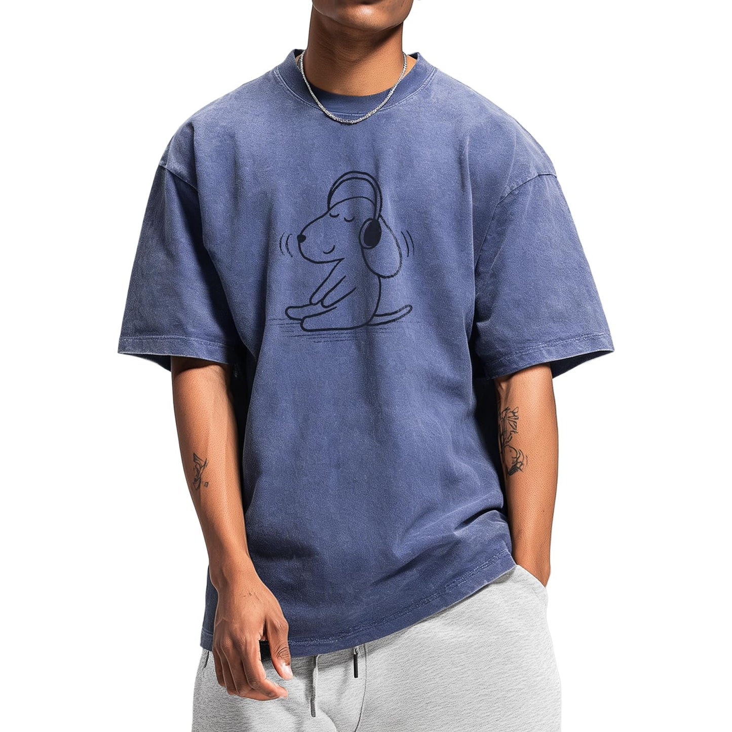 Mens Graphic Tees Solid Blue Cotton Washed Quick Dry 2026 Beach Gym Oversized Baggy Men's Clothing Vintage Street,L