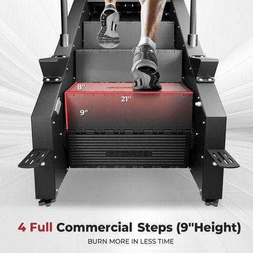 GMWD Stair Stepper Machine, Commercial Grade Stair Climber, 15 Resistance Levels, 441 LBS, 24-164 Steps/Min, LED Display