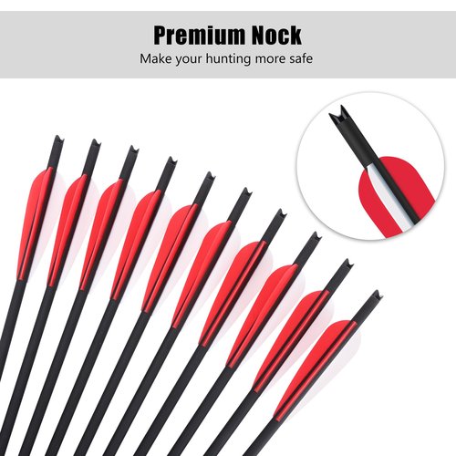 NorthSpoor 24Pcs 18 Inch Crossbow Bolt,Hunting Carbon Arrows for Outdoor Target Practice