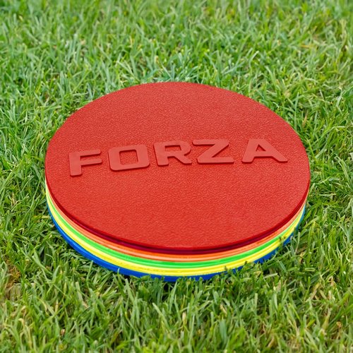 FORZA Flat Disc Markers | Colored Markers for Soccer Training & Outdoor Play - Mini & Standard Size Options (Mini (3.5in), Multi)