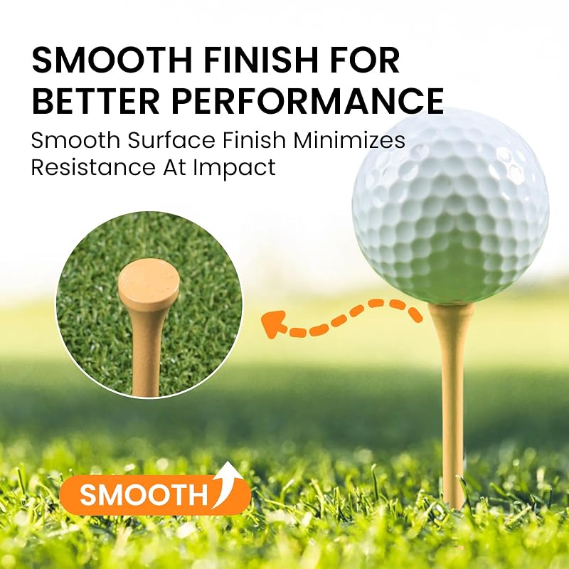 Finger Ten 250 Count Bamboo Golf Tees, 2 3/4" & 3 1/4" & 1 1/2" Bulk Pack - Natural