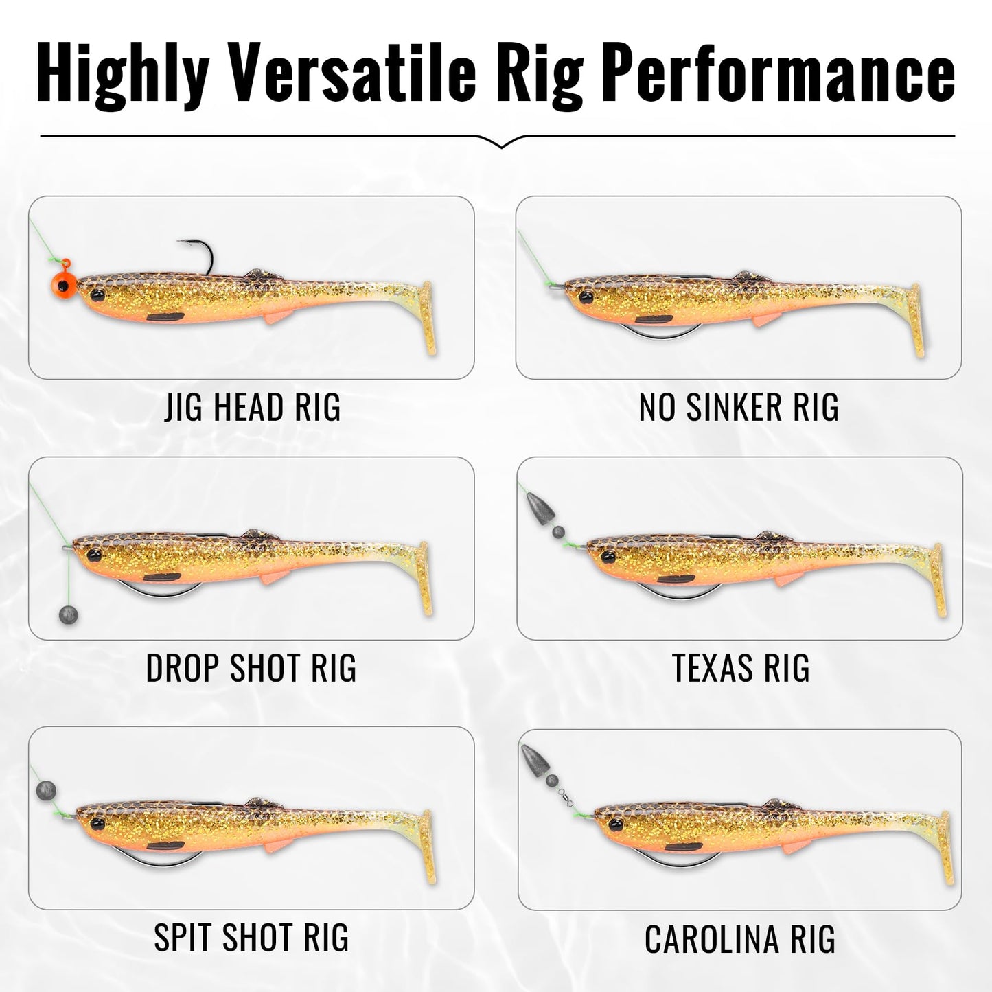 TRUSCEND Hand-Painted Soft Fishing Lures 10PCS, Paddle Tail Swimbaits, Fishing Lures for Bass Trout Crappie Walleye, Durable Plastic Bait for Bass Fishing, Shad Fishing Bait for Freshwater Saltwater