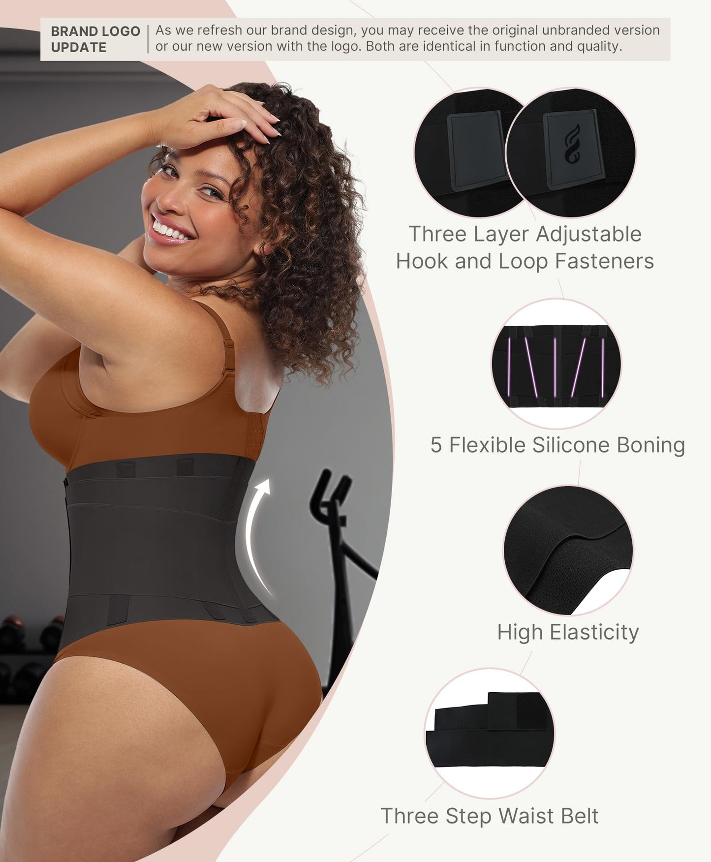 FeelinGirl Workout Waist Trainer Underbust Corsets Cincher Belt Hourglass Corset Body Shaper for Women Black L