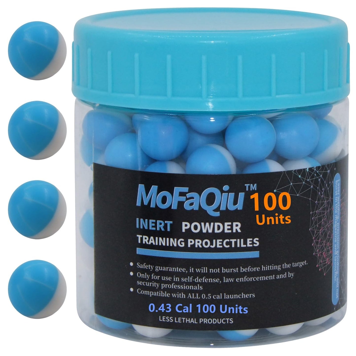 MoFaQiu.43 Cal Inert Ball,Fracture Groove Design,Laser Welding,for Training Paintball,Pepper Practice Balls, Pepper Training Ball, Compatible All .43 Cal Pepper Ball launchers (100 Count)