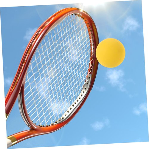 BESTonZON 4pcs High-Visibility Rubber Racket Balls for Beginner Training Practice Exceptional Elasticity Vibrant Yellow Hollow Core Design for Rebound Skill Development