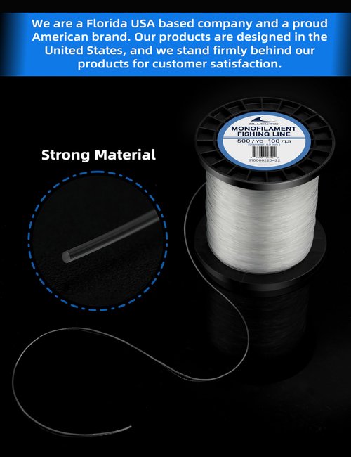 BLUEWING Monofilament Fishing Line Dia. 0.8mm 80 lbs 500 Yards Invisible Thin Diameter Mono Fish Wire String, Clear