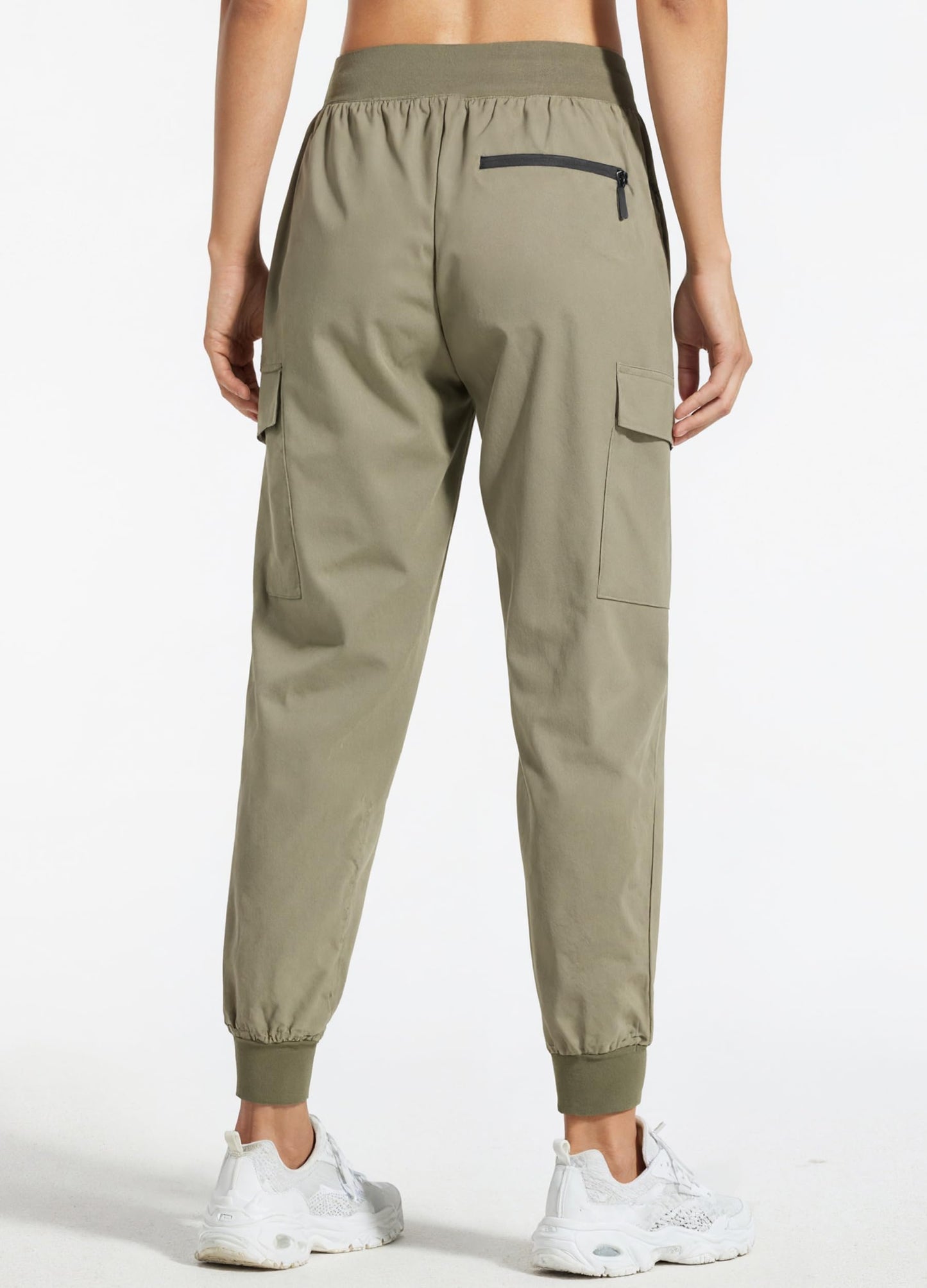 Libin Women's Cargo Joggers Lightweight Quick Dry Hiking Pants Athletic Lounge Casual Travel, Silver Sage M