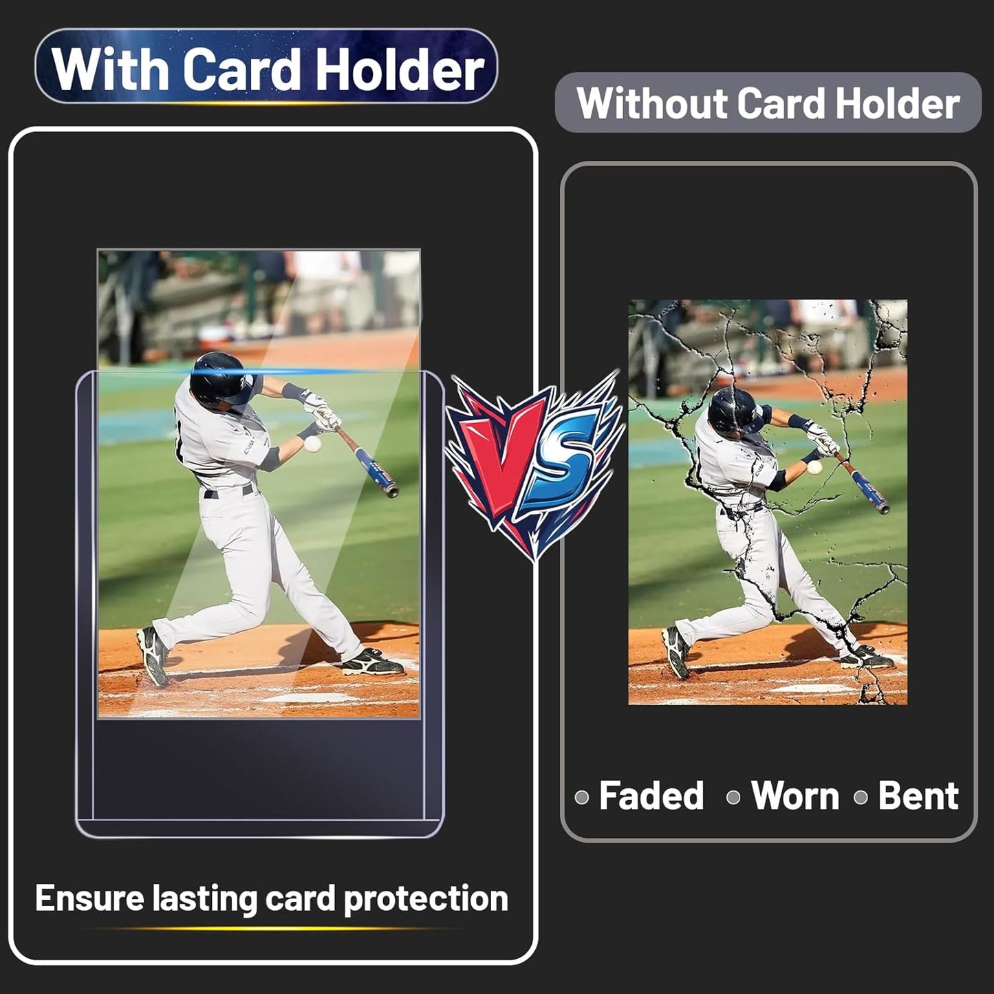 200 Toploads for Cards & Penny Sleeves 35PT Hard Plastic Card Holders 3x4 Baseball Card Protectors for TCG Sports Football Collectible Cards