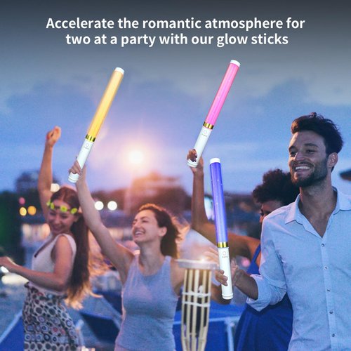 Bsgifts LED Glow Sticks 2 Pack, Reusable Light Up Toys 15 Colors Light Stick Bulk, Glow Party Supplies for Wedding, Birthday, Raves, Concert, Camping, New Year, Halloween, Christmas (with AAA Battery)