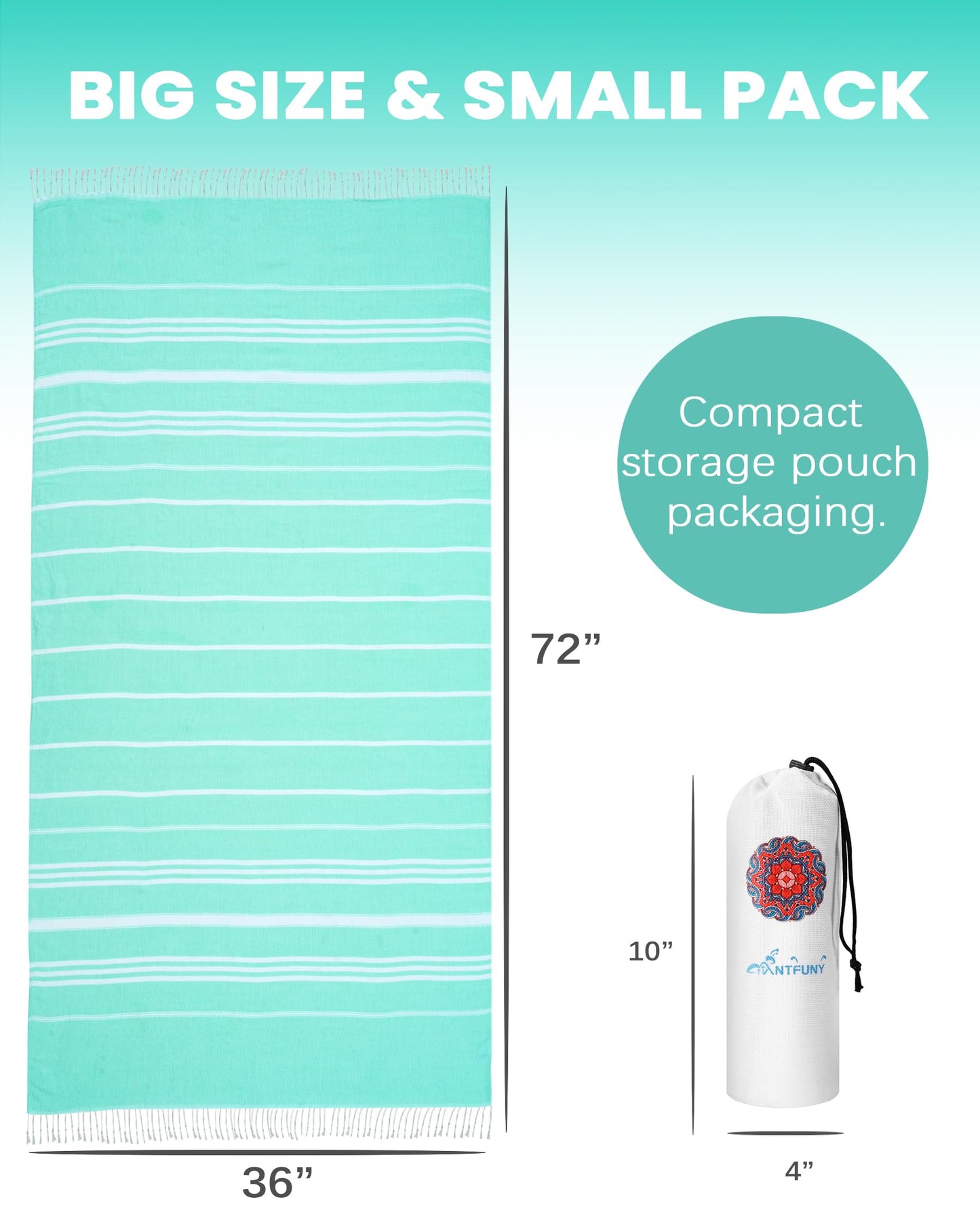 2 Pack Turkish Beach Towels Quick Dry Sand Free Oversized Bath Pool Swim Towel Extra Large XL Blanket Adult Travel Cruise Accessories Must Haves Clearance Stuff Necessities Vacation Essentials