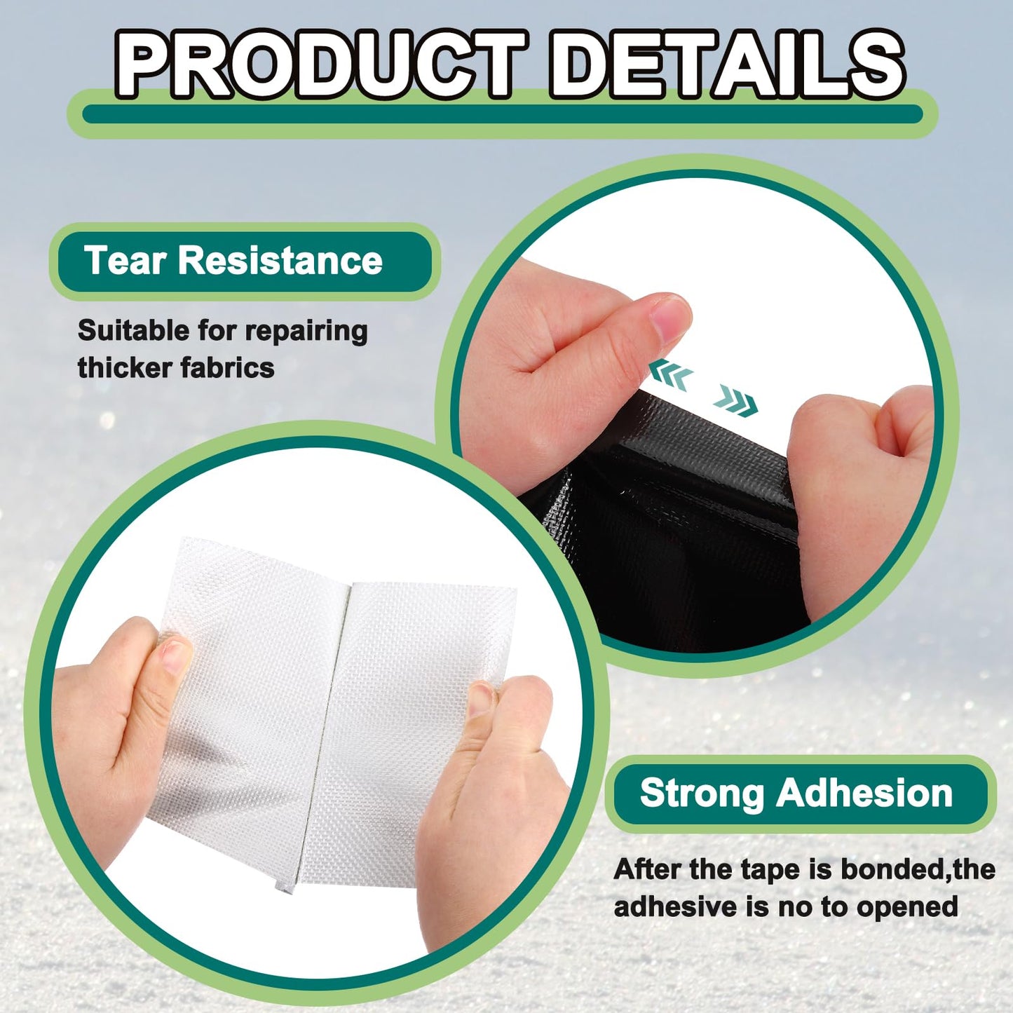 PATIKIL Awning Repair Tape 2" x 26ft Waterproof Canvas Tape High Adhesive Tear Repair Patch Kit for PVC Tarpaulin Tent Awning Fabric RV Sail Boat Cover, Black