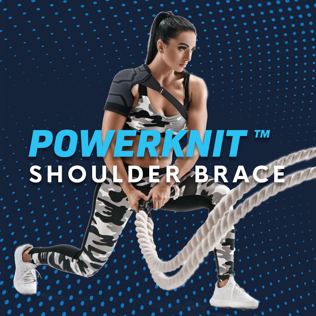 Copper Compression Shoulder Brace | Shoulder Pain Relief with PowerKnit Compression Technology | Shoulder Orthopedic Brace for Men & Women | Torn Rotator Cuff, Dislocation, & Other Shoulder Injuries