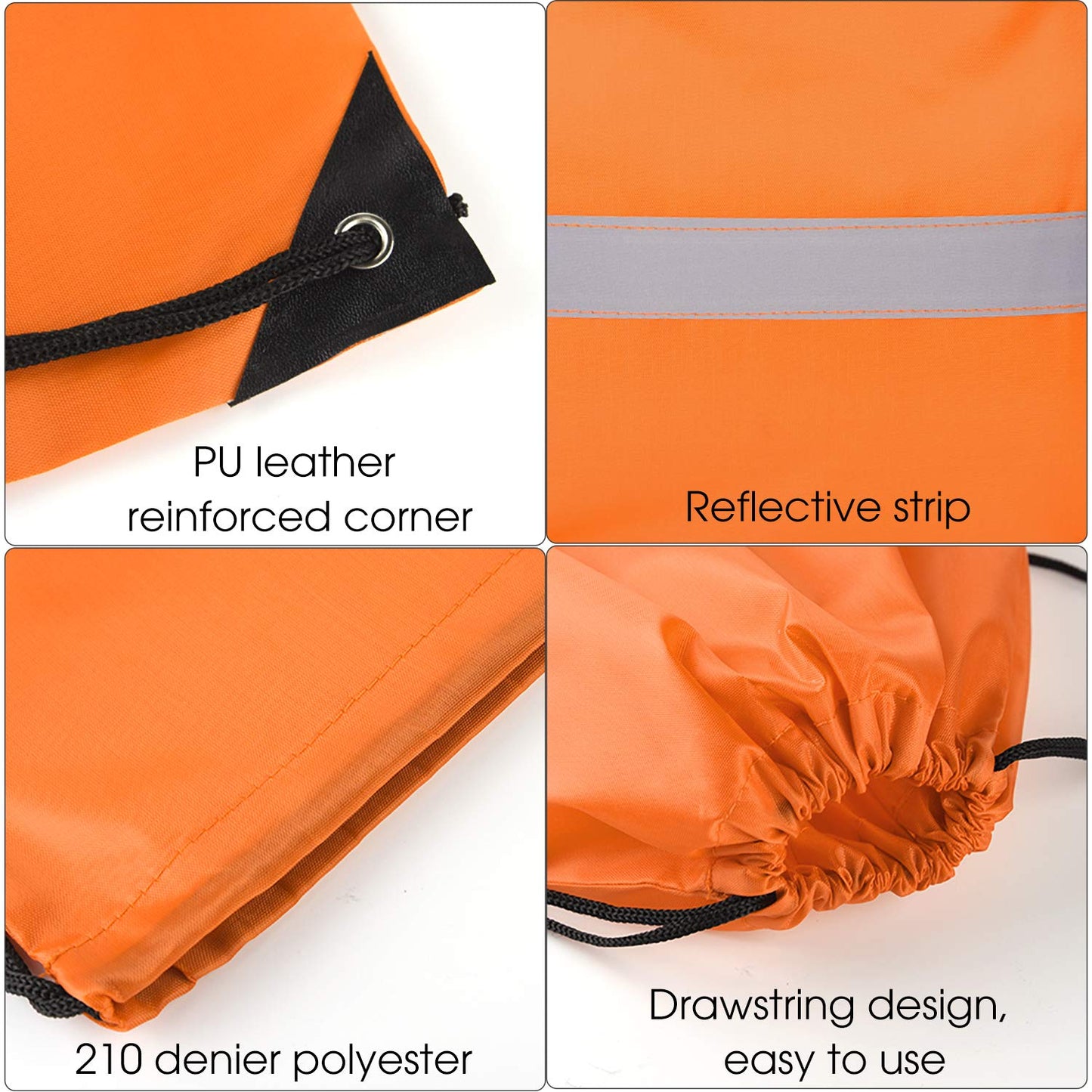 KUUQA 22 Pcs Drawstring Backpack Bag Bulk Reflective Backpack String Bags Cinch Sack Backpack for Team Yoga Sport Gym Traveling (11 Colors)