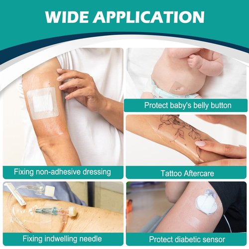 30 Packs Transparent Film Dressing 6'' x 8'' - Waterproof Bandages for Swimming, Showering, Wounds, Post Surgical Shower or IV Shield, Tattoo Aftercare Bandage, Scar Therapy, Adhesive Patches