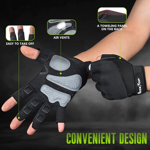 Seektop Workout Gloves for Men and Women, Weight Lifting Gloves with Full Protection, Excellent Grip, Gym, Breathable Exercise Gloves for Weightlifting, Fitness, Training