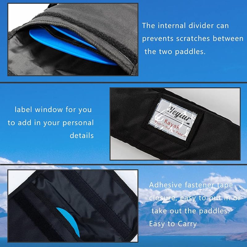 Durable Kayak Paddle Bag for 2-Piece 51in Paddles - 130cm Length
