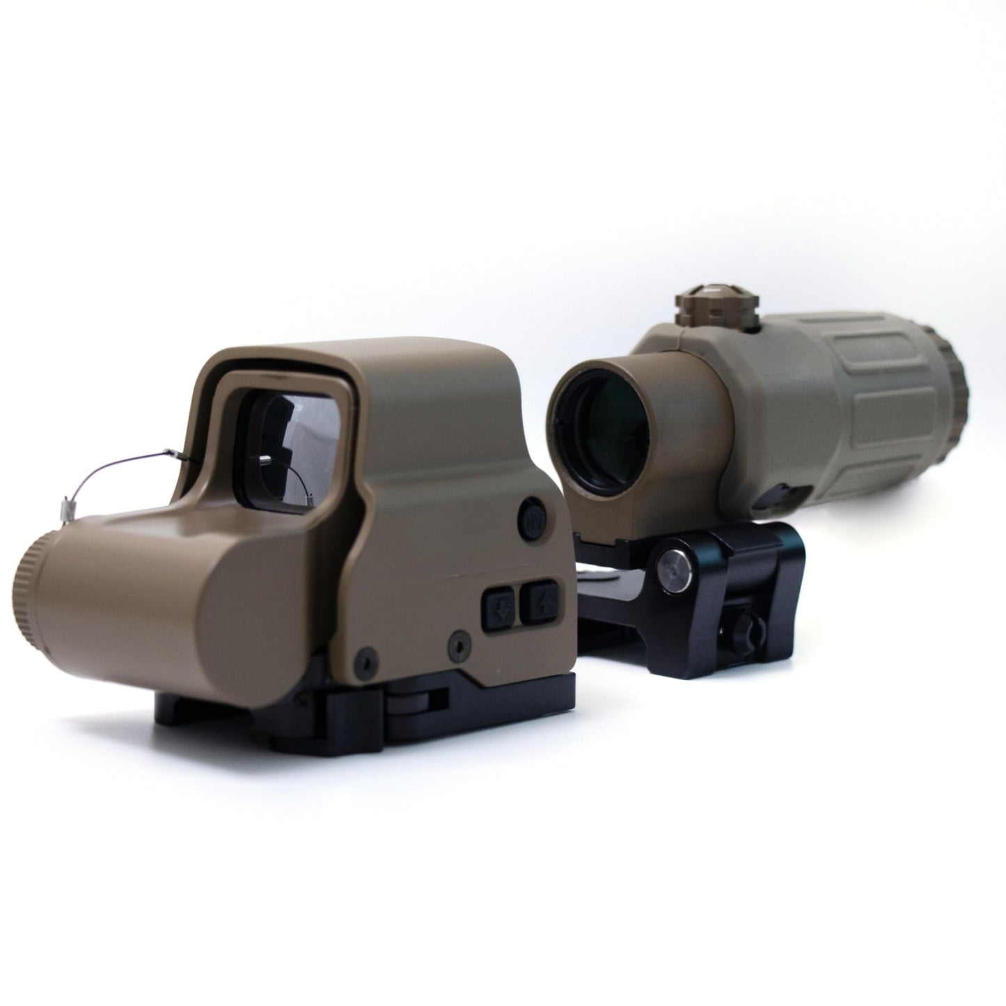 Bravary 558 G33 Holographic Sight Magnifier Combo for Airsoft Red & Green Dot Holographic Reflex Sight Scope w/ G33 3X Magnifier Combo Built-in Flip QD Mount
