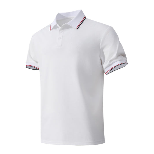KAOKLRNI Men's Breathable Active Polo Shirts for Golf Quickly-Dry Performance Casual Wear Short Sleeve Tee White