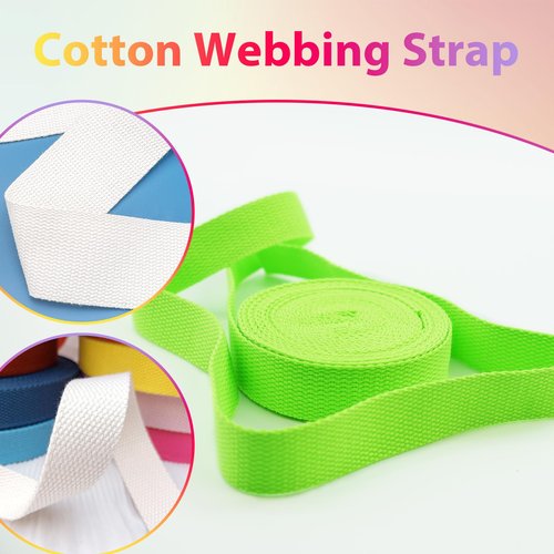 Grosun Cotton Webbing 1 inch 1.5 inch 2 inch Webbing Tote Strap Canvas Straps for Bags, 10 25 50 3.3 Yards Cotton Webbing (Purple, 1 Inch x 3.3 Yards)