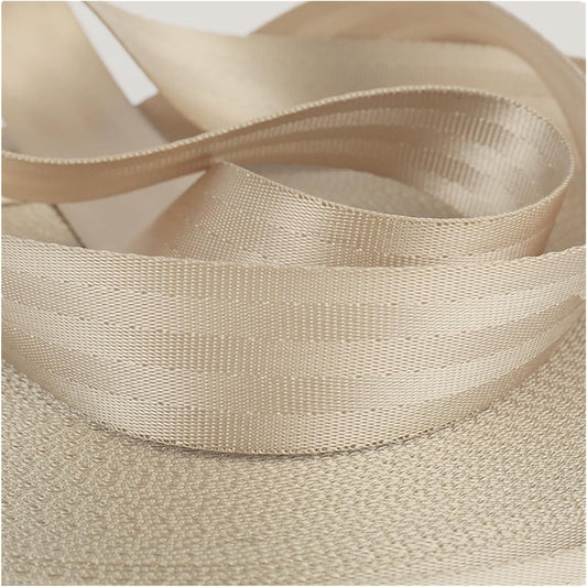 2 Inch Nylon Webbing Strap Beige, 5 Yard Webbing Roll, Heavy Duty Nylon Strapping for Indoor Outdoor Gear, DIY Crafting, Repairing
