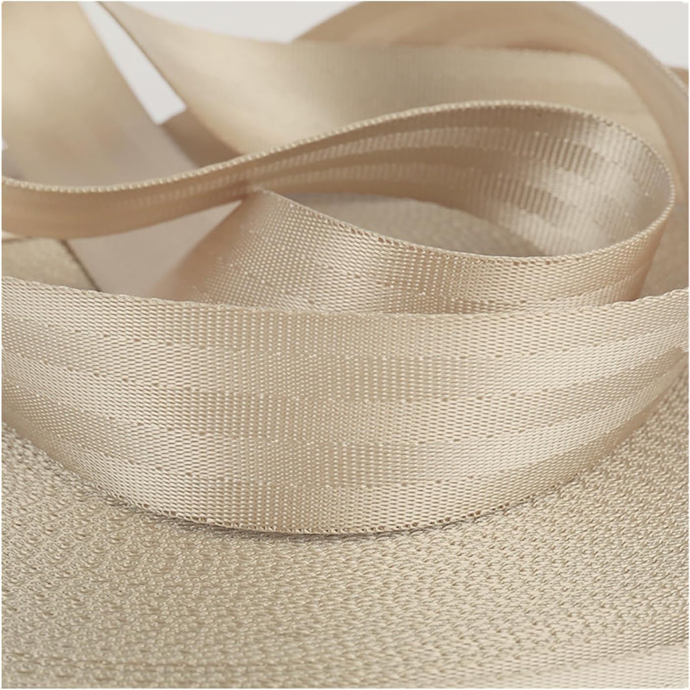 2 Inch Nylon Webbing Strap Beige, 5 Yard Webbing Roll, Heavy Duty Nylon Strapping for Indoor Outdoor Gear, DIY Crafting, Repairing