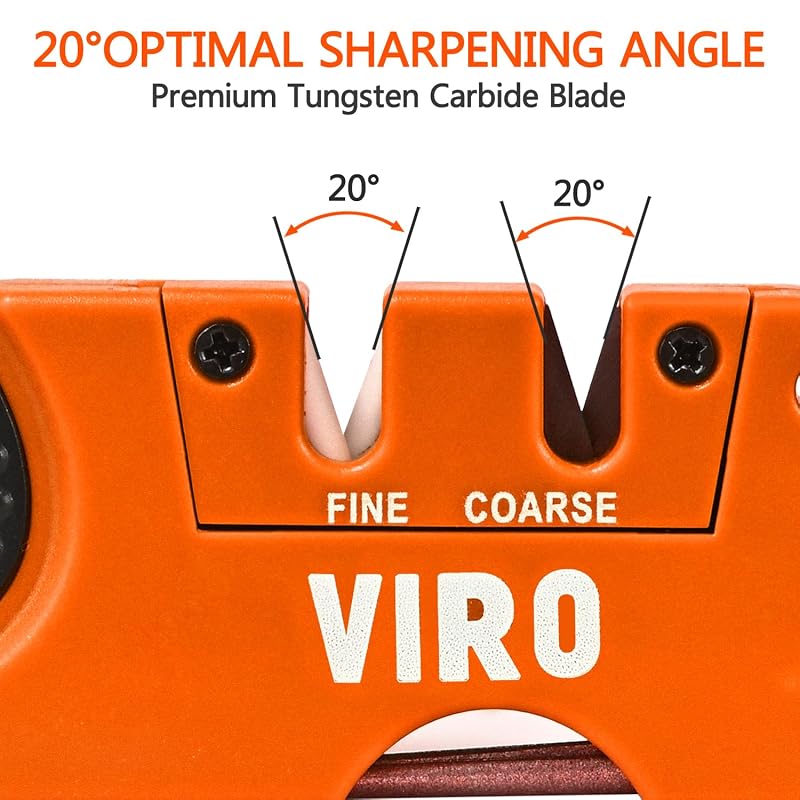 Viro 6-in-1 Pocket Knife Sharpener & Survival Tool - Orange