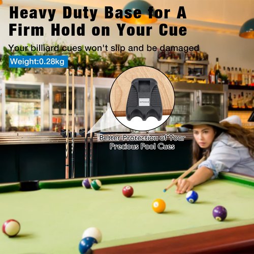 EPOGG Cue Rest - Portable Weighted Billiard Cue Rack with Chalk Holder (2 Holes)