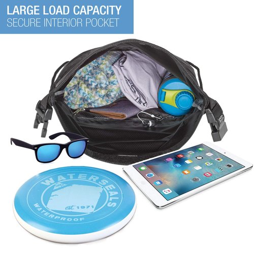 WaterSeals Lewis N. Clark Cinch Locking Backpack | Waterproof Drawstring Bag | Anti-Theft Combination Lock | For Men & Women | Black