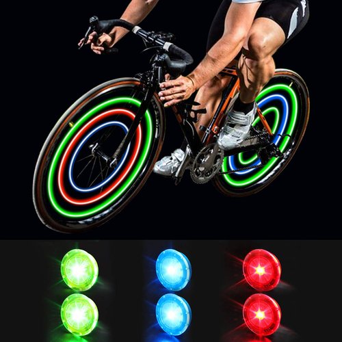 MapleSeeker Bike Wheel Lights with Batteries Included, Waterproof Bicycle Wheel Lights for Safe Cycling, Easy to Install Cool Bike Lights