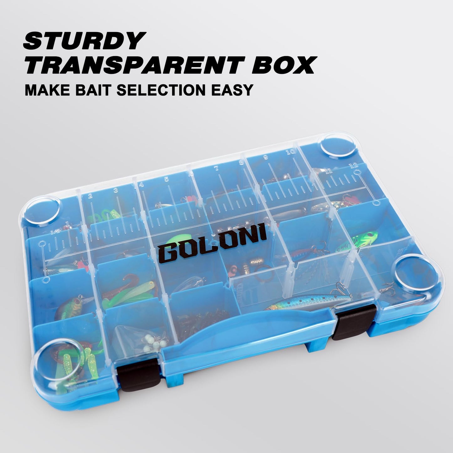 Goloni Fishing Tackle Box,Plastic Clear Fishing Storage Organizer Box With Removable Dividers,3700 Tackle Trays,Storage Lure Box for Lures 4 Pack