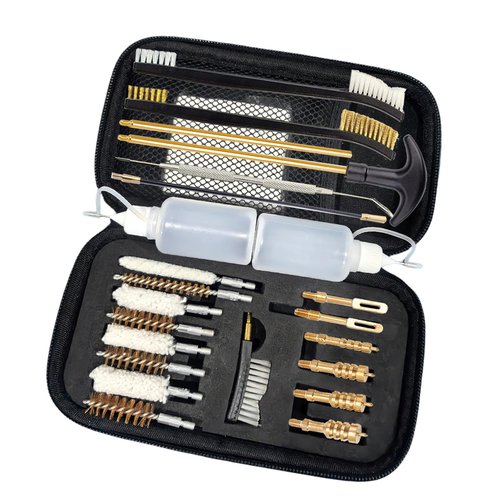 BESWON Gun Cleaning Kit Universal Handgun Rifle Cleaning Kit for .22 .357/.38 .40 .45 Caliber 9mm Pistol Cleaning Kit Brass Brush Tools with Portable Carrying Case