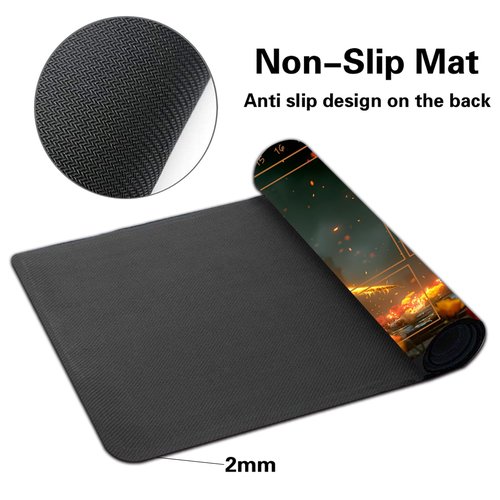 Lorcana Playmat for TCG Trading Card Games,Gamemat 23.6 inches by 13.7 inches, The Bottom of The Game is Non-Slip, with Auxiliary Combat Frame Suitable for Beginners (15,Auxiliary box1)