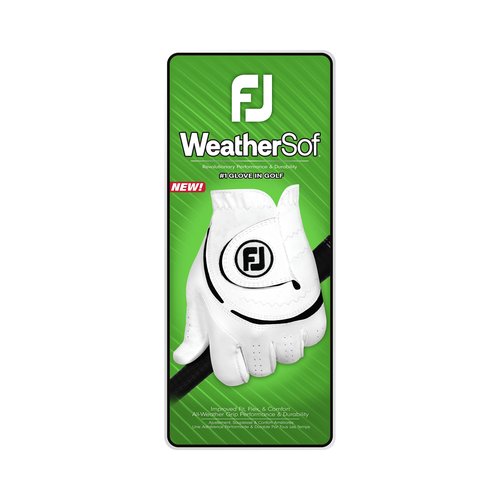 FootJoy Men's WeatherSof Golf Glove, White, Medium/Large, Worn on Left Hand
