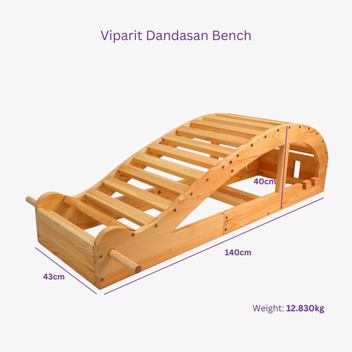 Iyengar Yoga Viparita Dandasana Bench – Wooden Back Bending Bench for Deep Stretching and Flexibility | Large Back Bender for Enhanced Support