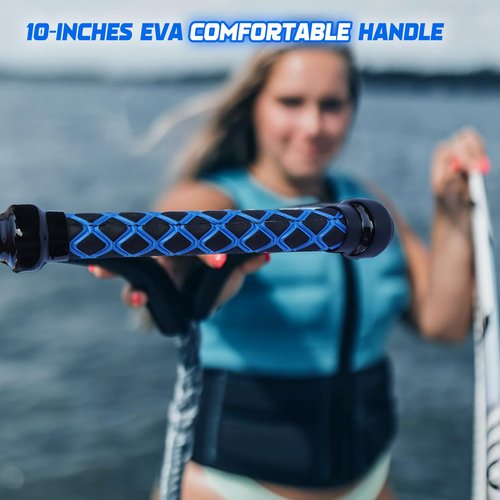 ASVAEVAS Wakesurf Rope 25ft Floating Wake Surf Ropes and Handle, 4 Sections Adjustable Surf Tow Rope for Wakesurfing and Watersports