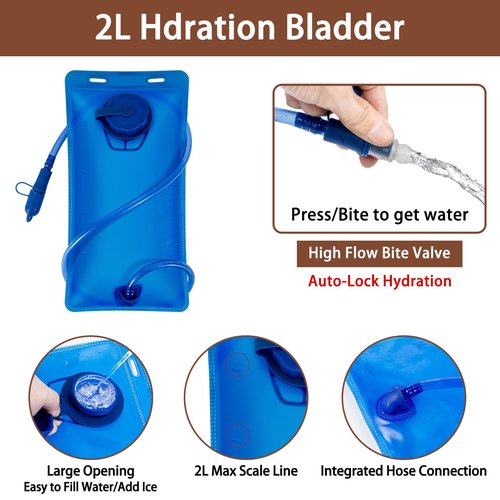 Running Hydration Vest for Women Men 2 PCS - Waterproof Running Water Backpack Hydration Pack with Water Bladder, Lightweight Water Vest for Hiking Trail Cycling Marathon Race, Black