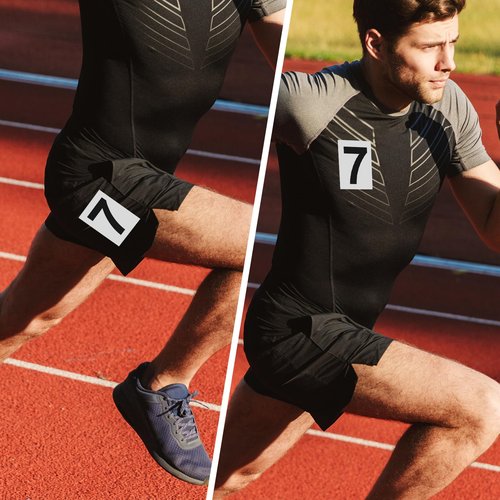 36CM X 24CM Adhesive 1-9 Hip Numbers for Track and Field Race Hip Numbers Hip Tag Stickers Lane Number Sticker Waterproof for Running Speed Skating