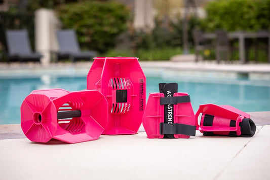 Hydro-Tone Total Body Pool Weights for Water Exercise | Isokinetic Functional Water Weights | Build Muscle - Easy on Joints | Aquatic Pool Weight | Quick Start Guide