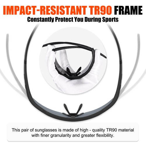 X-TIGER Polarized Cycling Glasses with 5 Interchangeable Lenses,MTB Biking Baseball Running Sports Sunglasses for Men Women