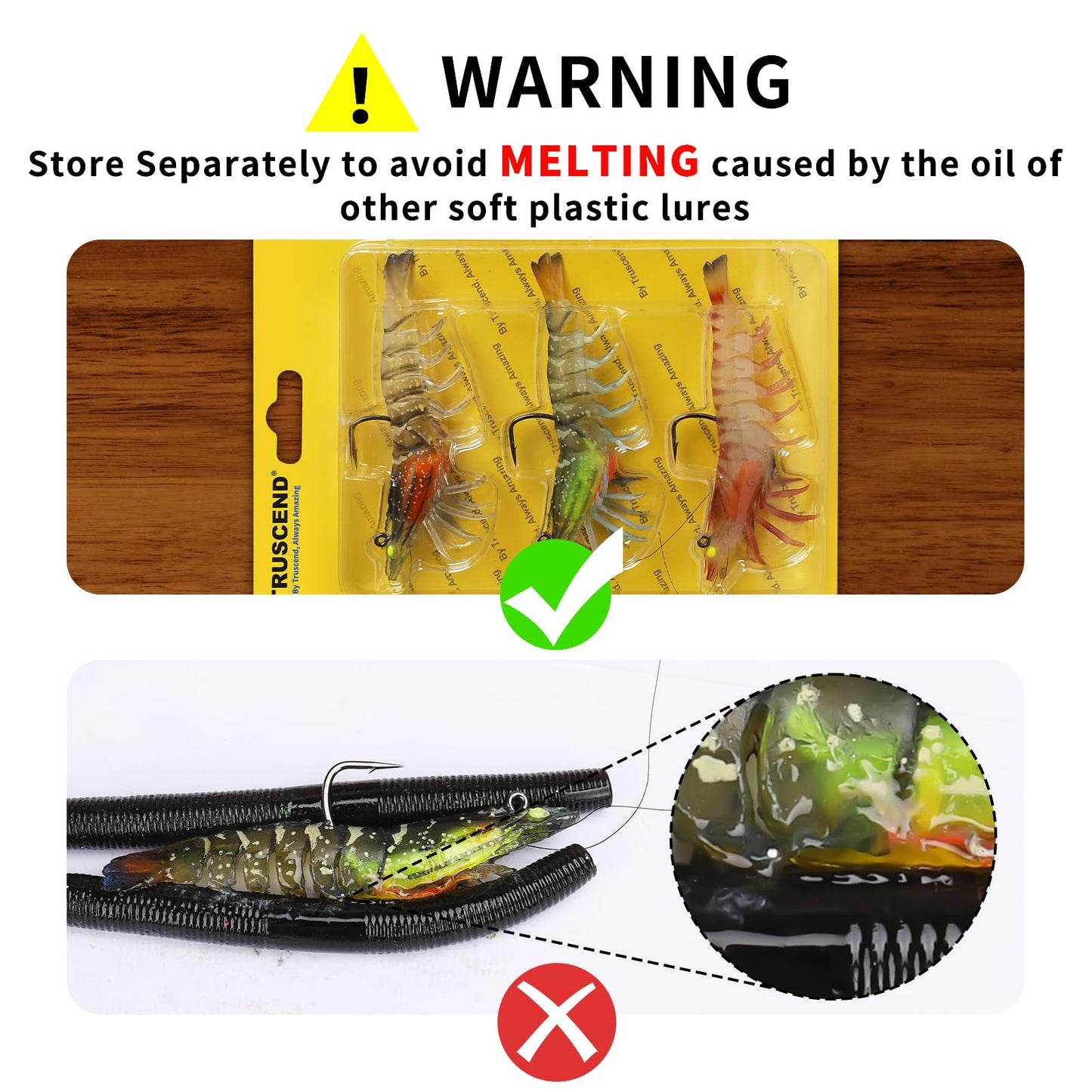 TRUSCEND Duramax TPE Soft Fishing Lures with BKK Hooks, Easy Catch Curly & T-Tail for Trembly Sinking & Vibrating Swim, UV or Glow Effect for All Conditions, Pre-rigged Swimbait for Bass Trout Crappie