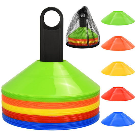 50/100/200pcs Disc Cones, Soccer Cones with Carry Bag and Holder, 5 Colors